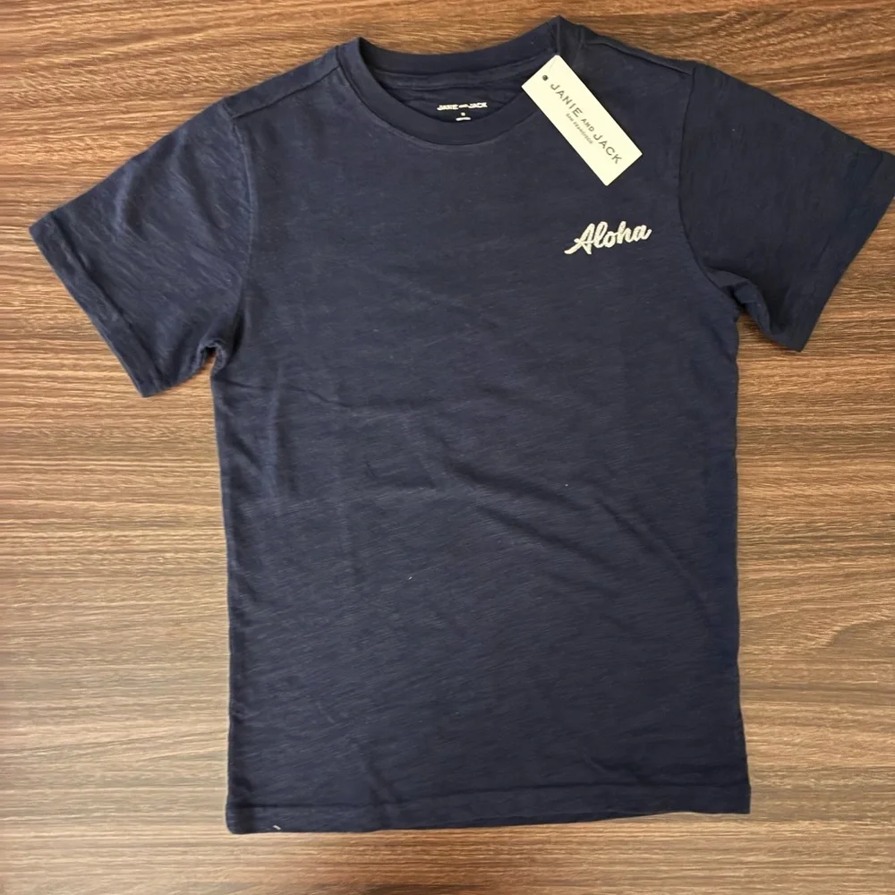 NWT- Janie and Jack Navy Blue Aloha Tee - Picture 2 of 4